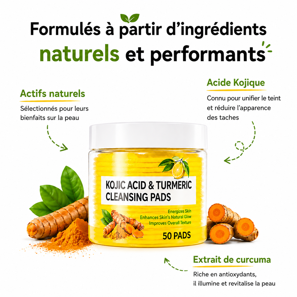 Cotons Éclat Unifiant au Curcuma